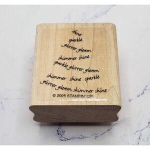 Stampin Up Glitter Shine Shimmer Holiday Christmas Tree Mounted Rubber Stamp